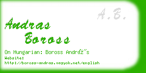 andras boross business card